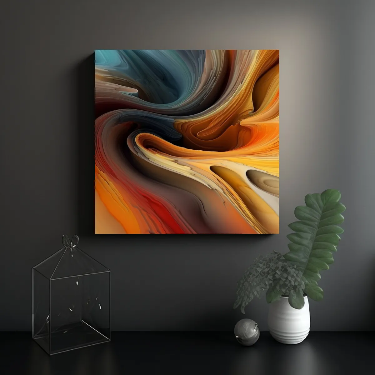 GENERICO - Pinturas De Decoración Abstracta Impactantes Y 80x80 Cm