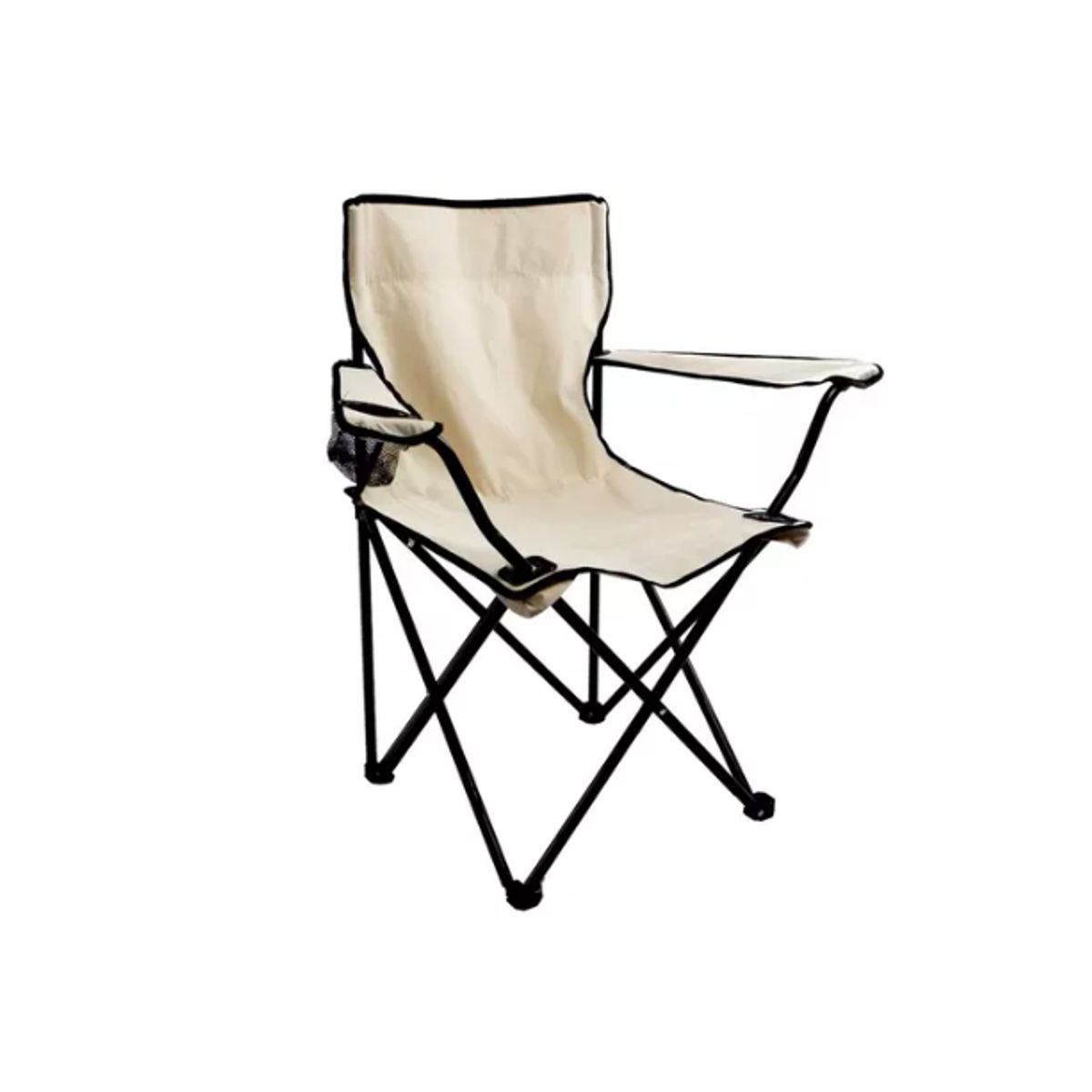 GENERICO - Silla Plegable Camping Playa Picnic Porta Vasos BEIGE