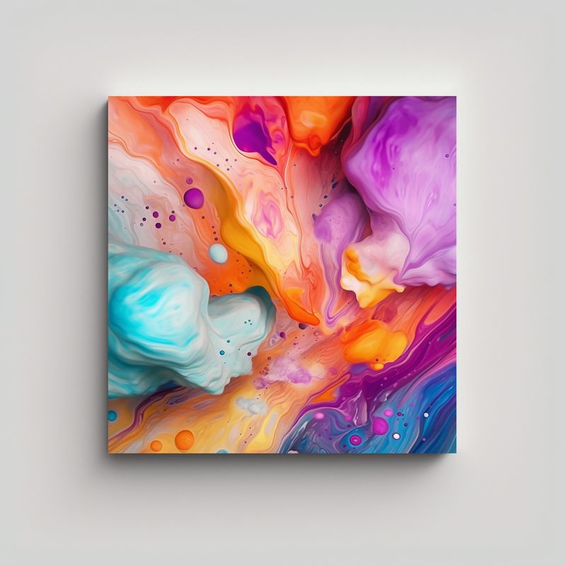 GENERICO - Pinturas De Decoración Abstracta En Lienzo Con 90x90 Cm