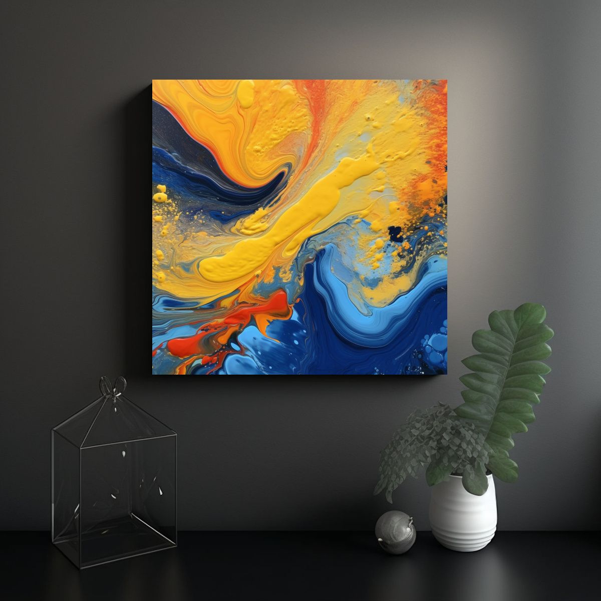 GENERICO - Cuadro Lienzo Tema Protagonismo Abstracto Arte 50x50 Cm