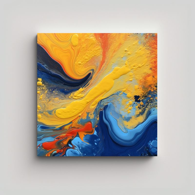 GENERICO - Cuadro Lienzo Tema Protagonismo Abstracto Arte 70x70 Cm