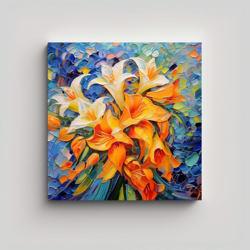 GENERICO - Pinturas Decorativas De Flores Abstractas En 60x60 Cm