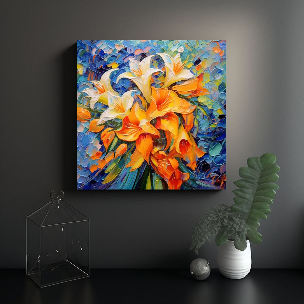 GENERICO - Pinturas Decorativas De Flores Abstractas En 60x60 Cm