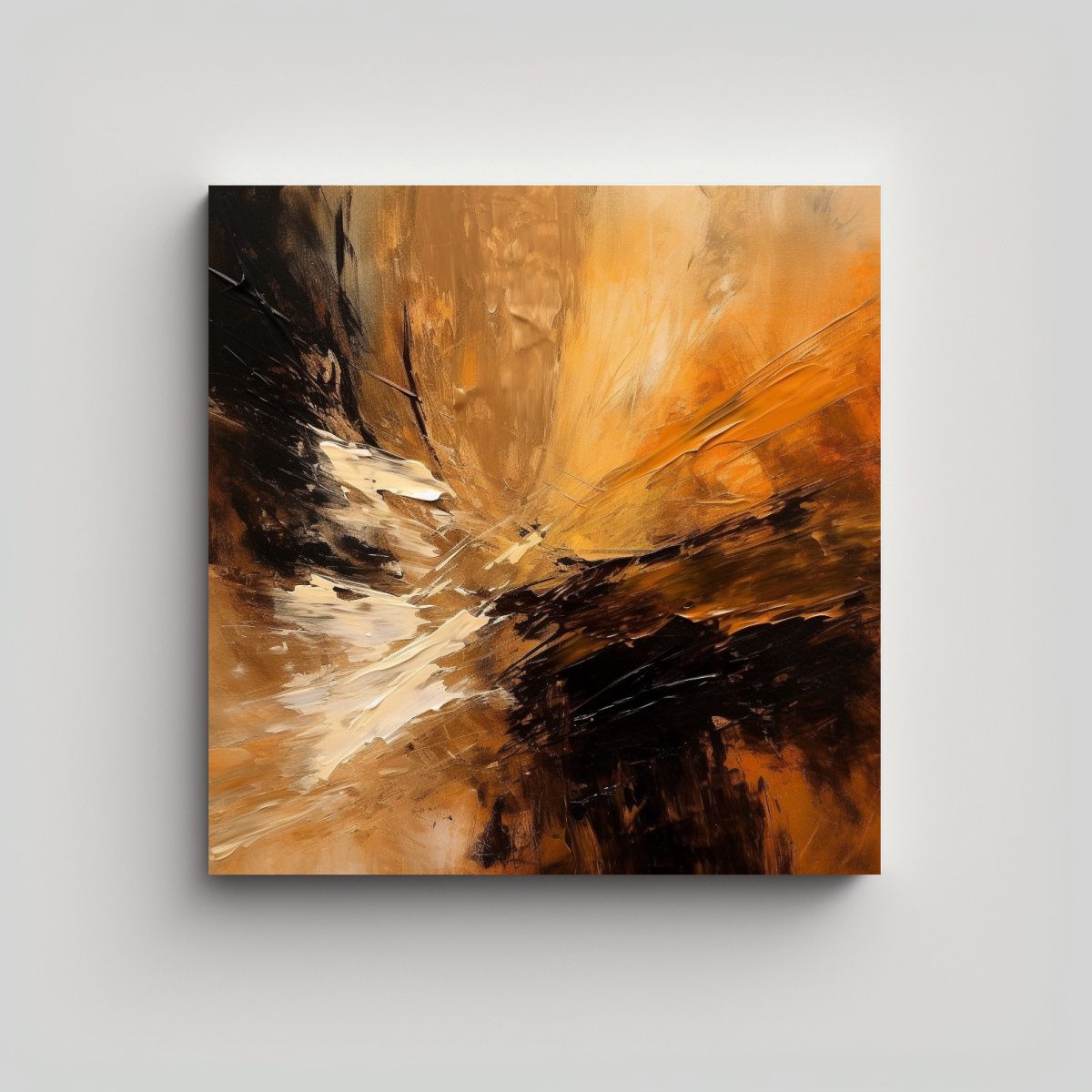 GENERICO - Pinturas Abstractas Multicolor Con Tonos Negros, 70x70 Cm