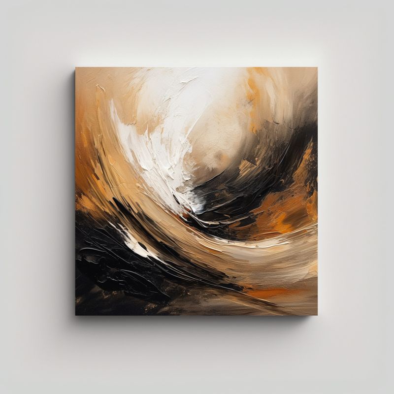 GENERICO - Pinturas Abstractas Con Colores Negro, Marrón 70x70 Cm