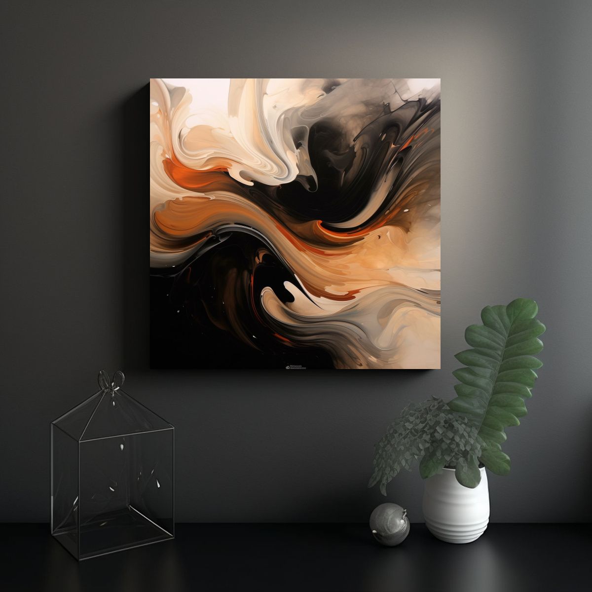 GENERICO - Pinturas Abstractas únicas En Lienzo Con Colores 90x90 Cm