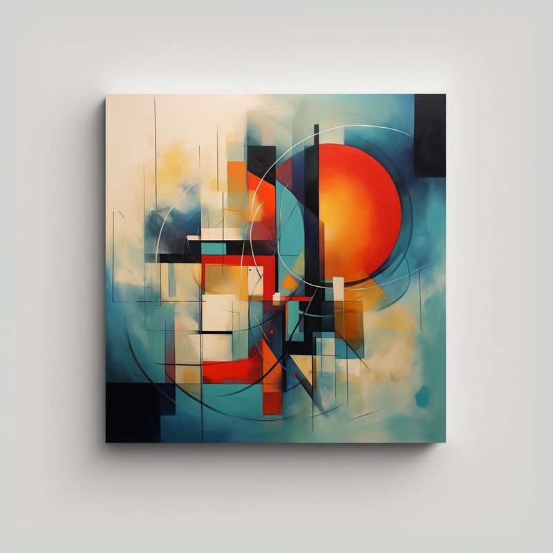 GENERICO - Pinturas Decorativas De Abstracción Con Detalles 90x90 Cm