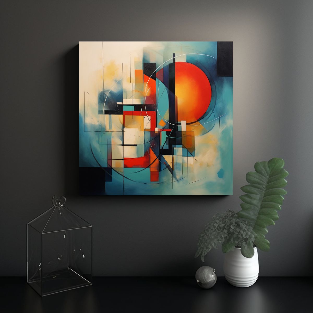 GENERICO - Pinturas Decorativas De Abstracción Con Detalles 50x50 Cm