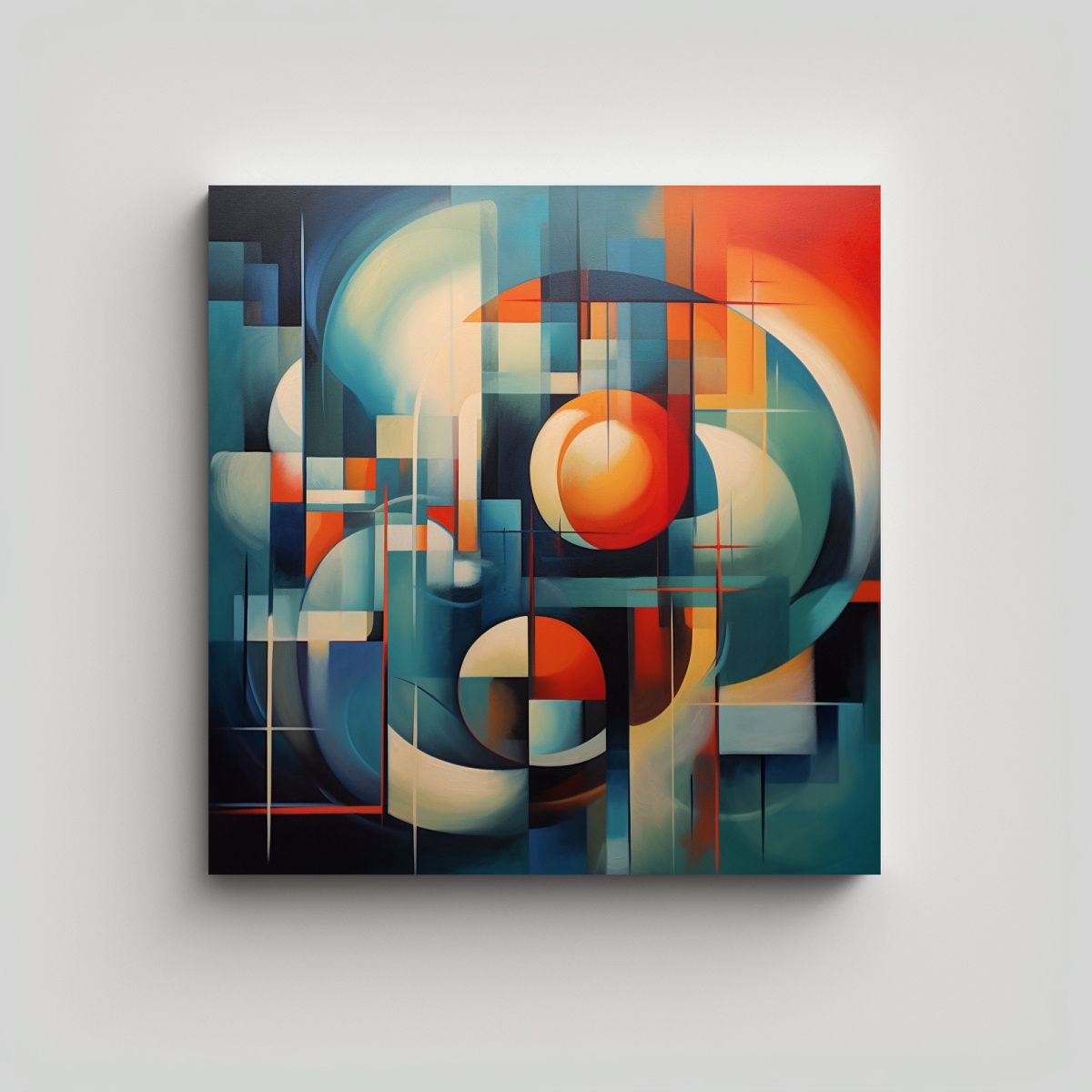 GENERICO - Cuadro Lienzo Abstracto Formación Imagenes 50x50 Cm