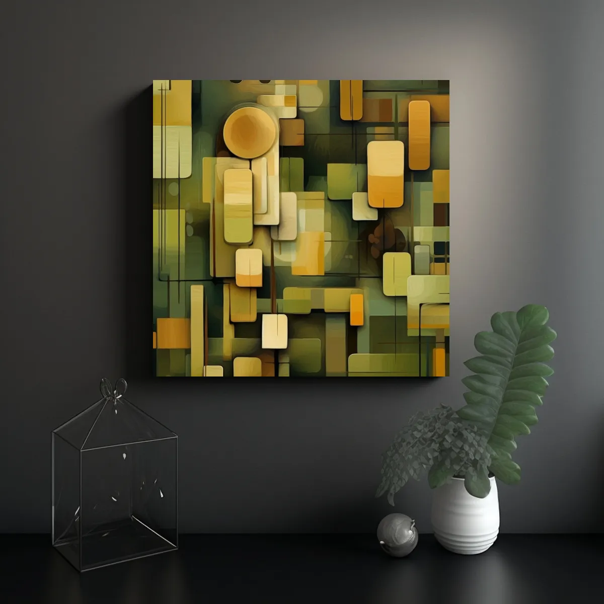 GENERICO - Pintura Abstracta En Lienzo Con Textura De óleo 90x90 Cm