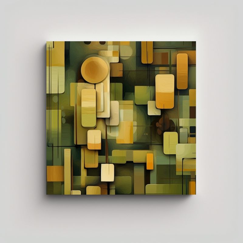 GENERICO - Pintura Abstracta En Lienzo Con Textura De óleo 70x70 Cm