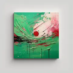 GENERICO - Cuadro Abstracto En Lienzo Grande Con Armonía 90x90 Cm