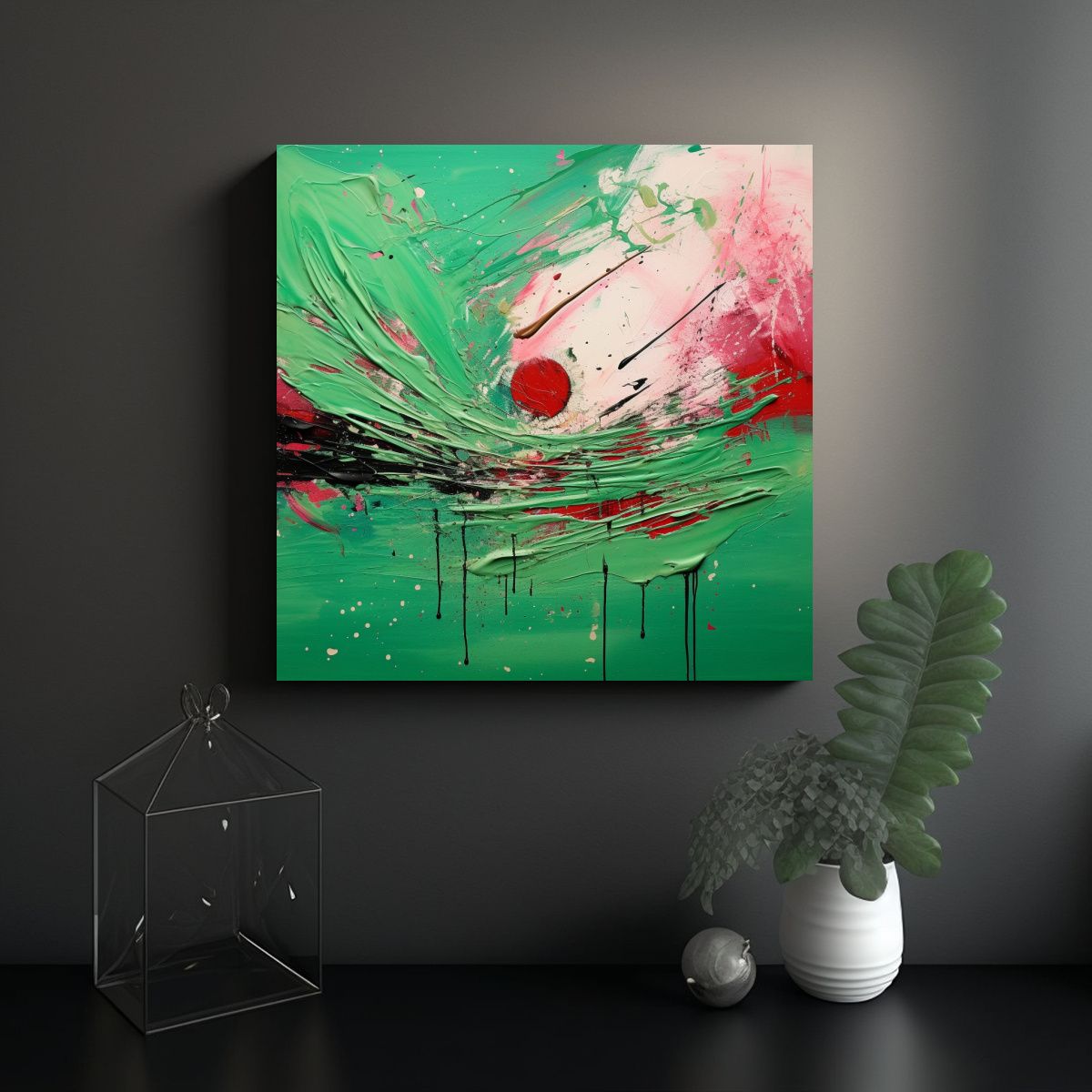 GENERICO - Cuadro Abstracto En Lienzo Grande Con Armonía 80x80 Cm