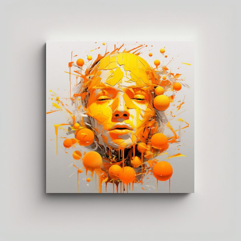 GENERICO - Cuadro Conceptual Duradero Aikona Naranja Rota 50x50 Cm