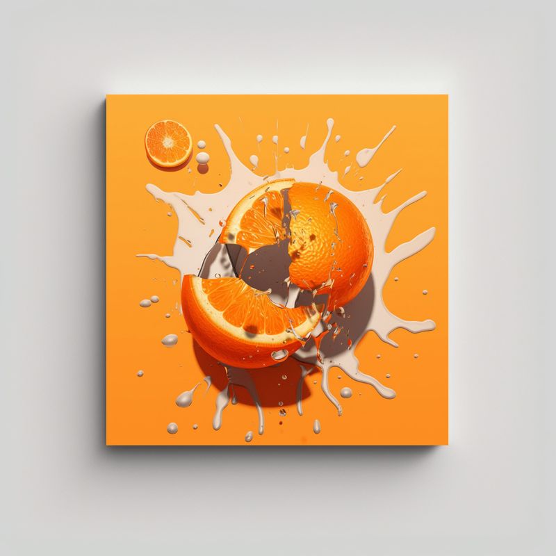 GENERICO - Pinturas Decorativas Naranja Roto De Arte Imagen 60x60 Cm