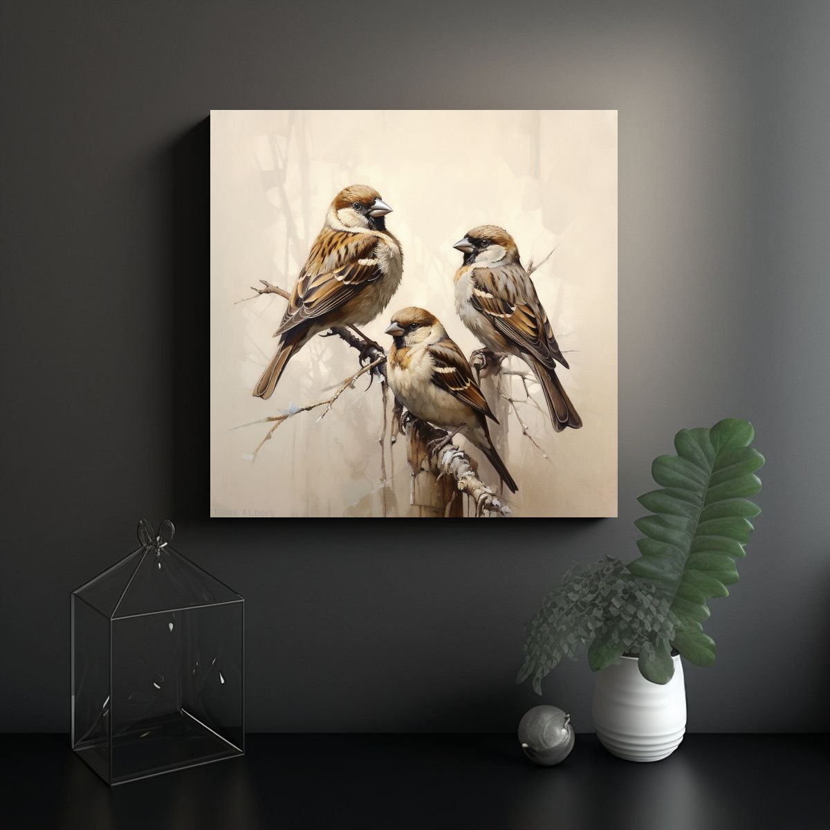 GENERICO - Cuadro Lienzo Abstracto Rayas Salón Alex 80x80 Cm