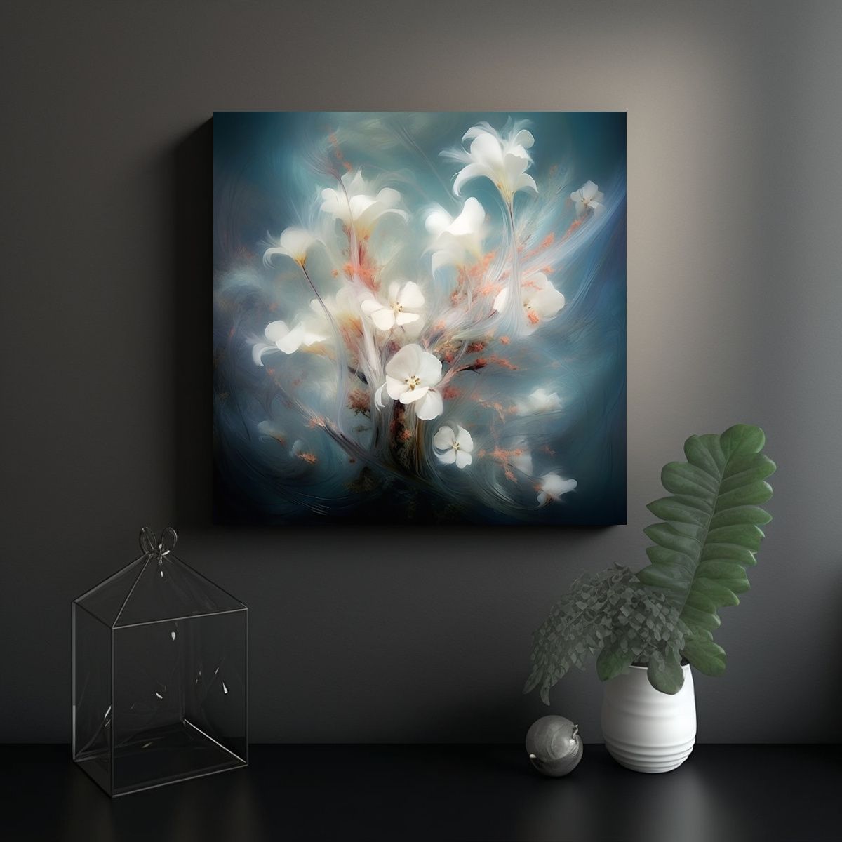 GENERICO - Pintura Abstracta De Copos De Nieve Al Estilo Kim 70x70 Cm