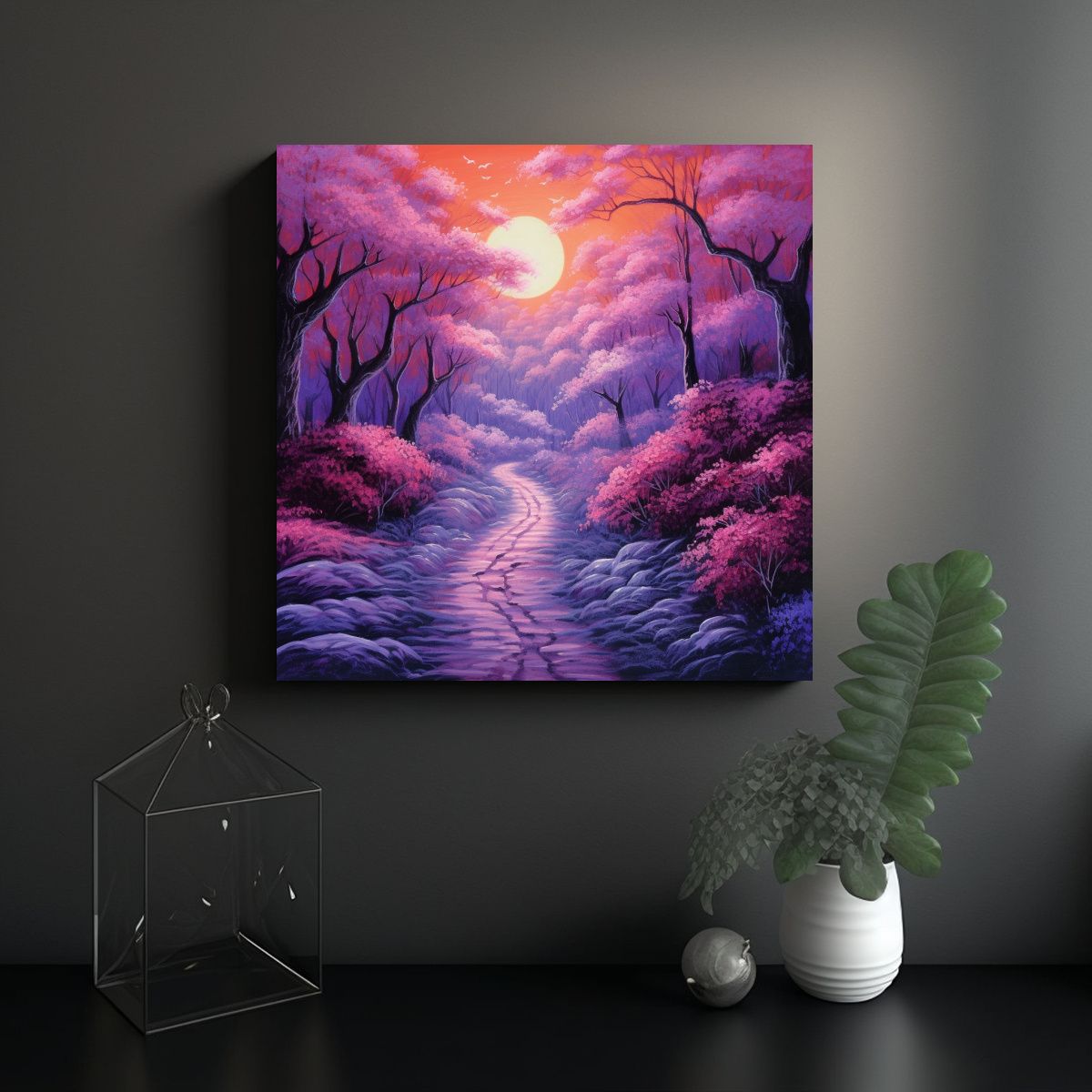 GENERICO - Pintura Acrílica De Un Camino Tranquilo En El 90x90 Cm