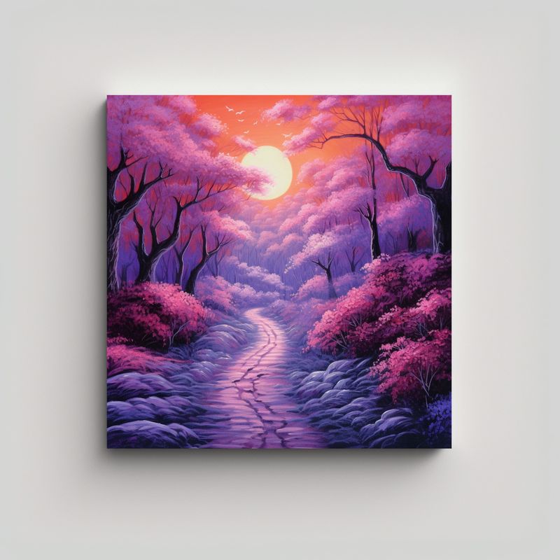 GENERICO - Pintura Acrílica De Un Camino Tranquilo En El 50x50 Cm