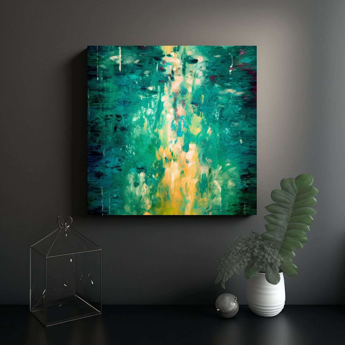 GENERICO - Cuadros Fantasía Coloridos Estilo Digital Para 80x80 Cm