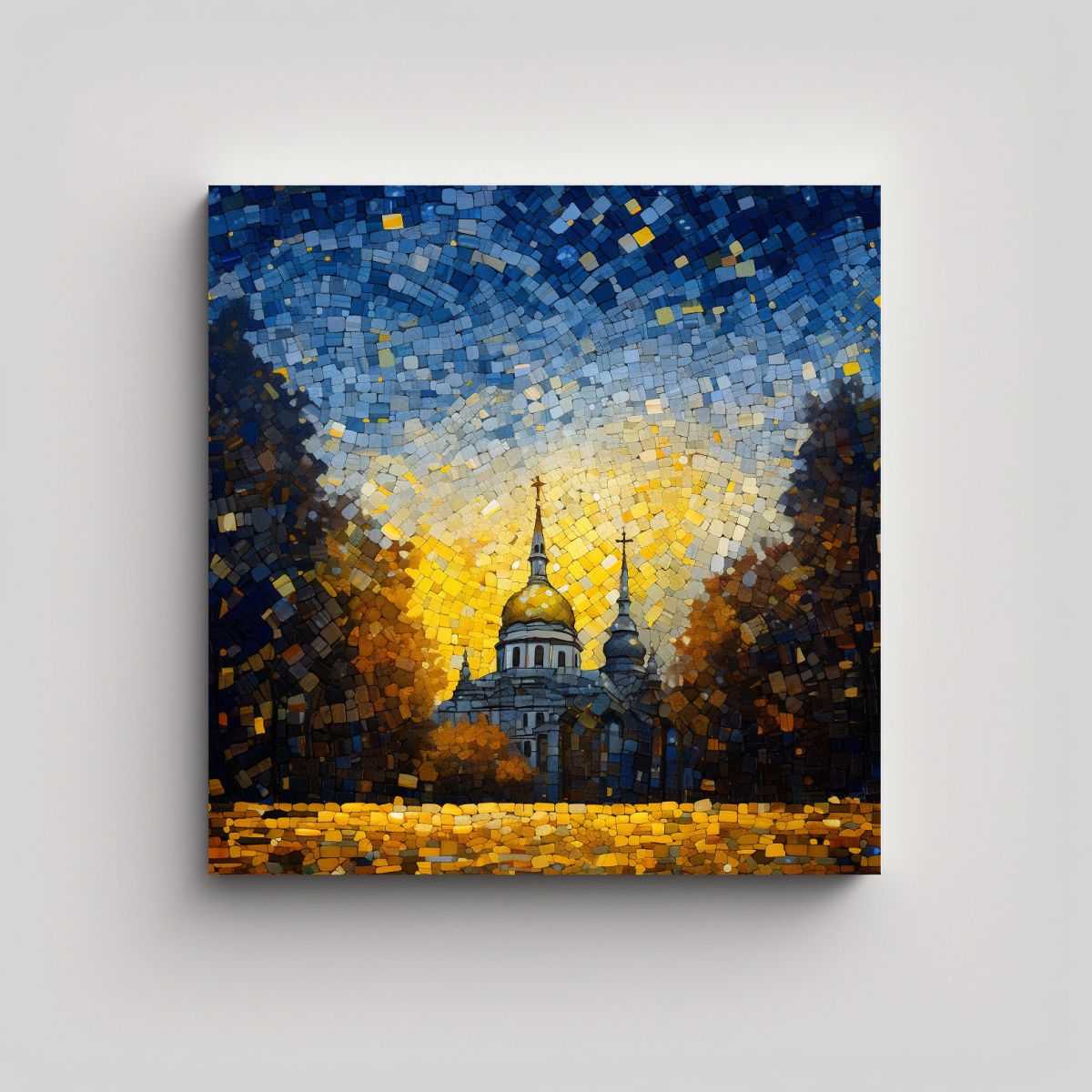 GENERICO - Pintura En Lienzo Venta Calma: Mosaico Otoñal 80x80 Cm