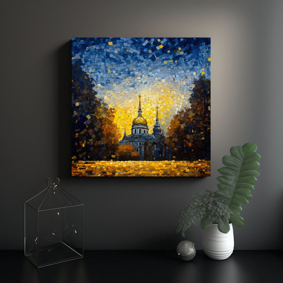 GENERICO - Pintura En Lienzo Venta Calma: Mosaico Otoñal 50x50 Cm