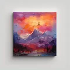 GENERICO - Pintura Paisajística Montañas Innovadora: 70x70 Cm