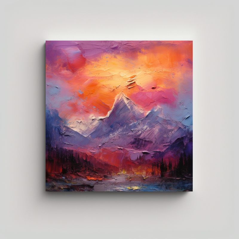 GENERICO - Pintura Paisajística Montañas Innovadora: 60x60 Cm