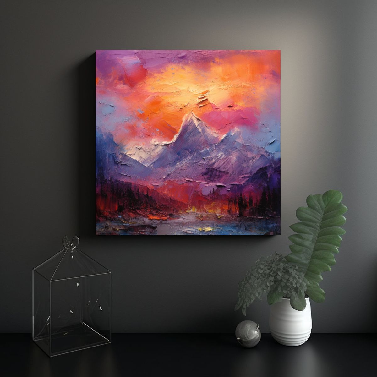 GENERICO - Pintura Paisajística Montañas Innovadora: 60x60 Cm