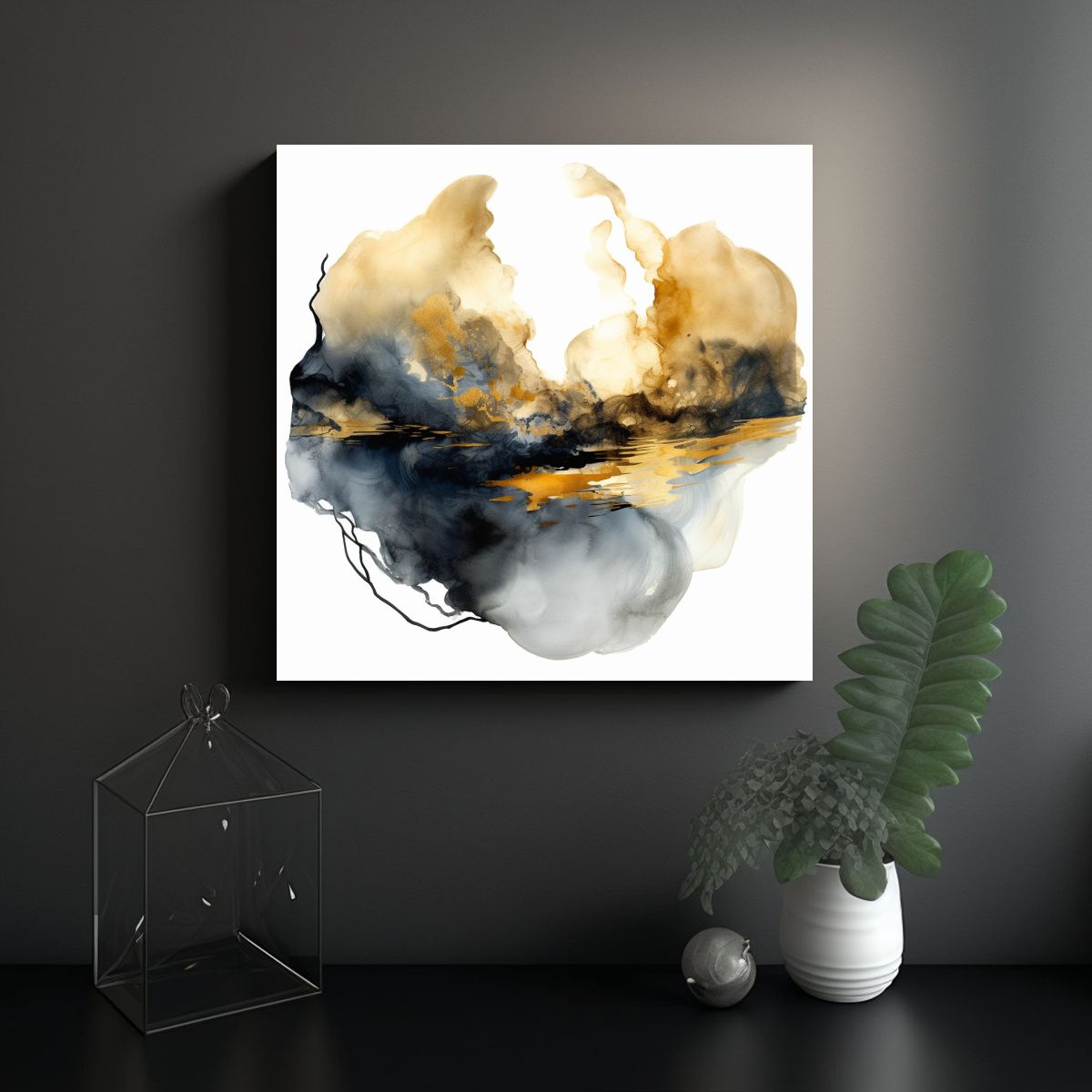 GENERICO - Cuadro Decorativo De Tinta Acuarela En Lienzo 70x70 Cm