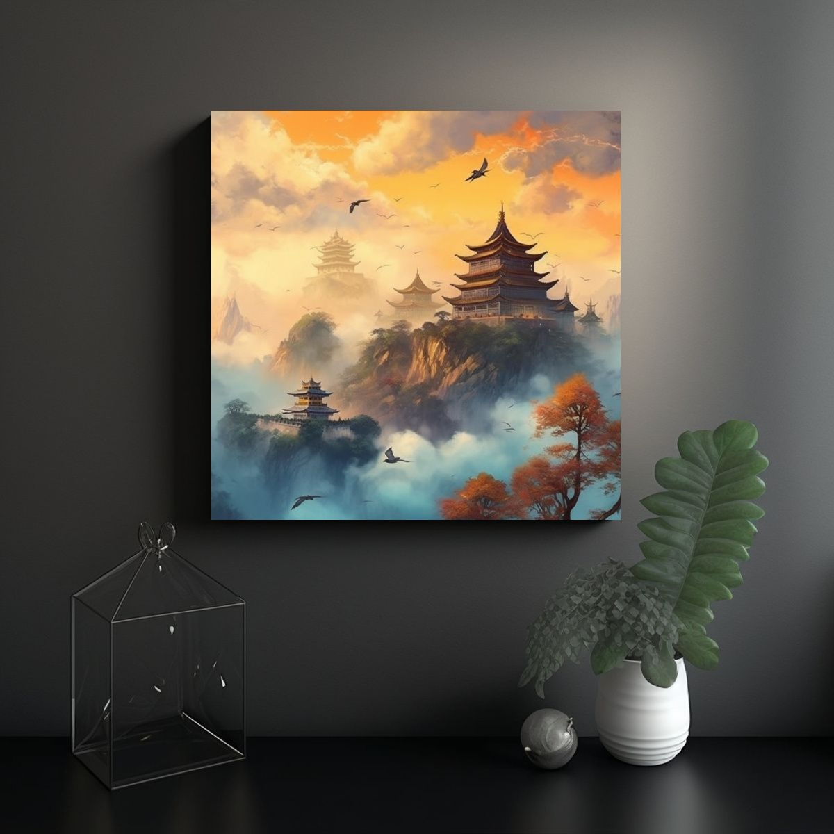 GENERICO - Cuadros De Pared Modernos: Palacio Chino Antiguo 60x60 Cm