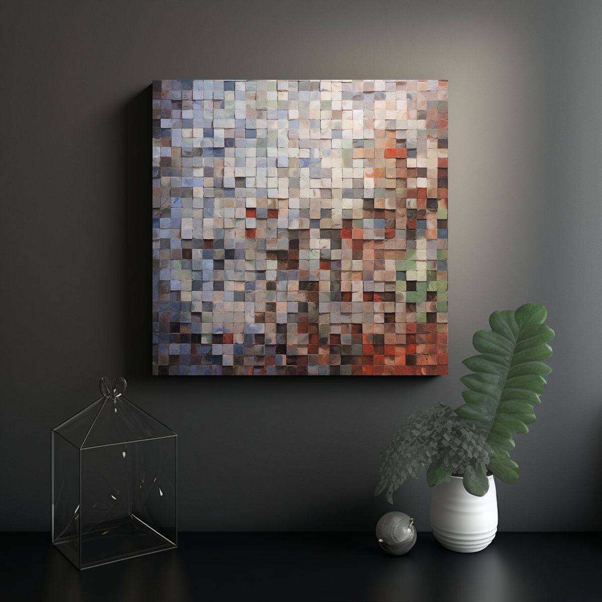 GENERICO - Arreglo 60 Cuadrados Diagonales En Hermoso 70x70 Cm