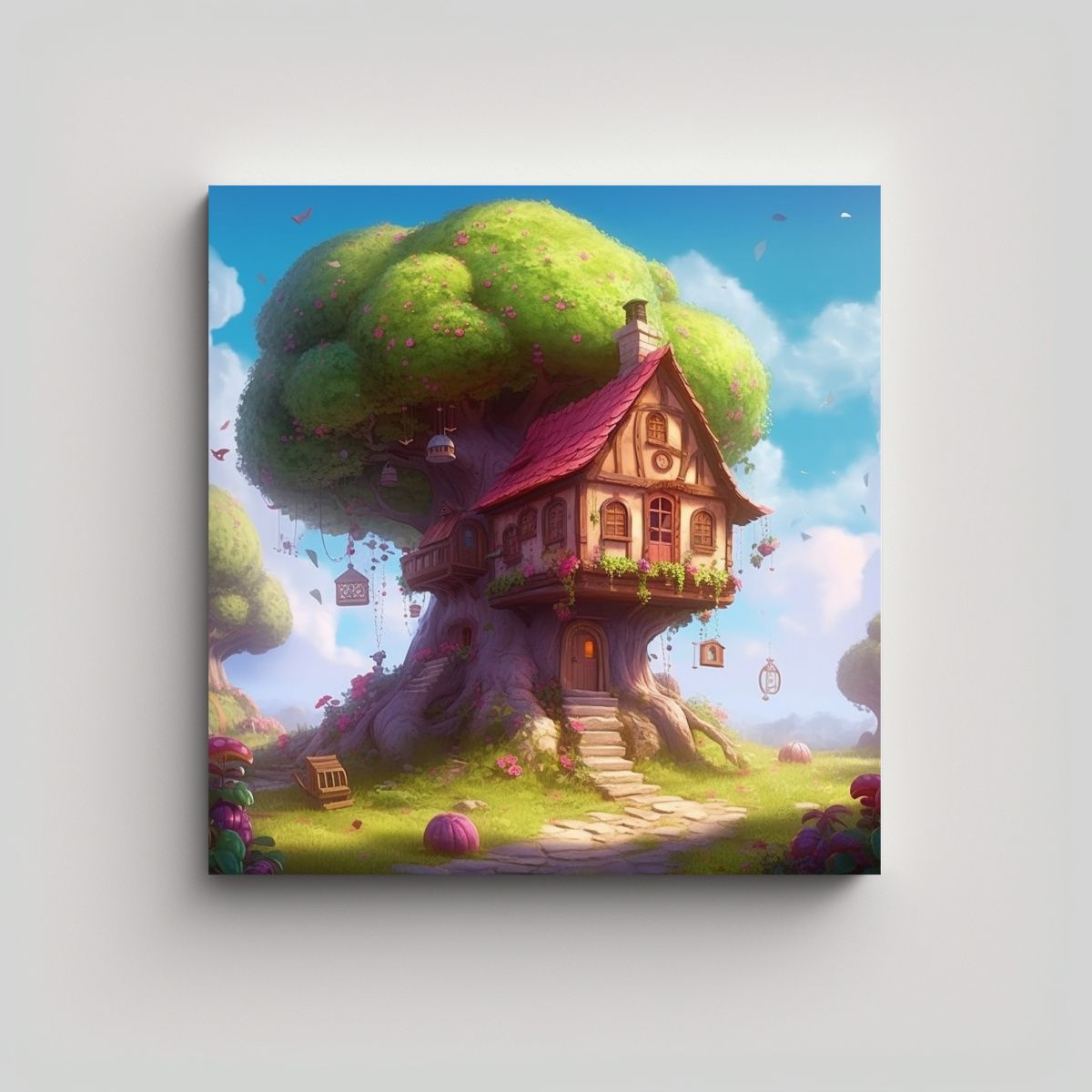 GENERICO - Cuadro Cuadrado Minimalista Estilo Cuento De 60x60 Cm