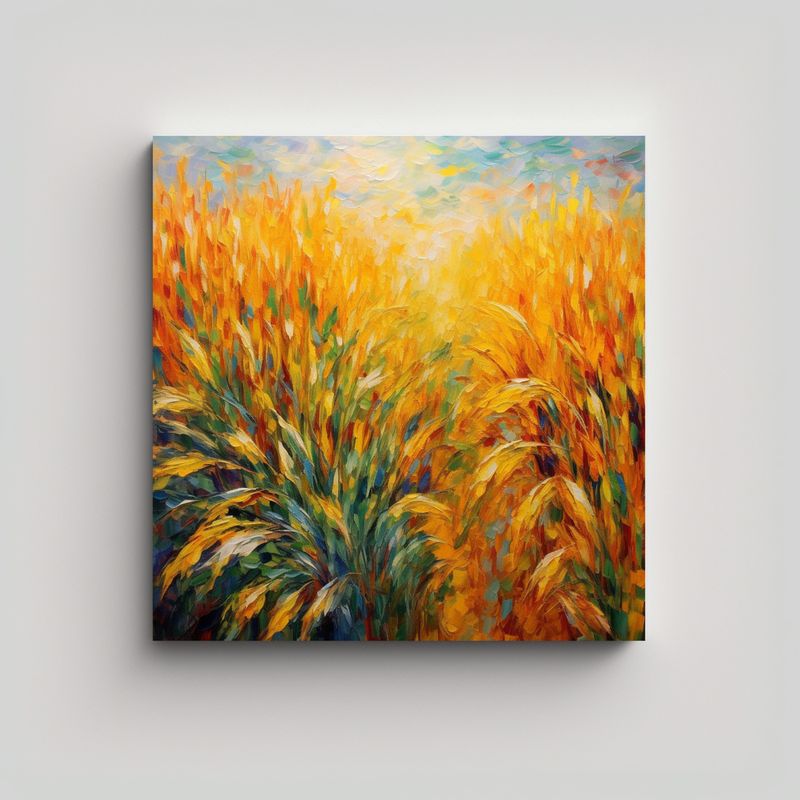 GENERICO - Pinturas Abstractas De Campos De Maíz Otoñales 80x80 Cm