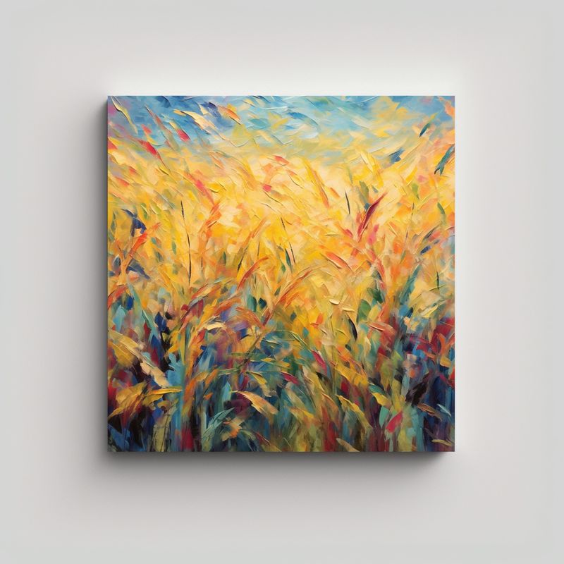 GENERICO - Pinturas Abstractas De Cosecha De Maíz Otoñal 60x60 Cm