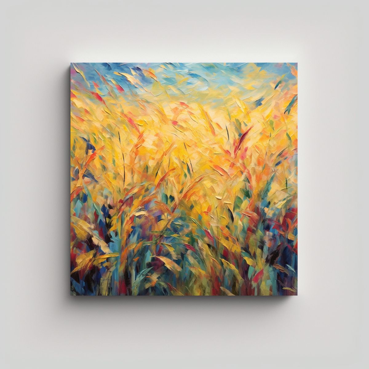 GENERICO - Pinturas Abstractas De Cosecha De Maíz Otoñal 80x80 Cm