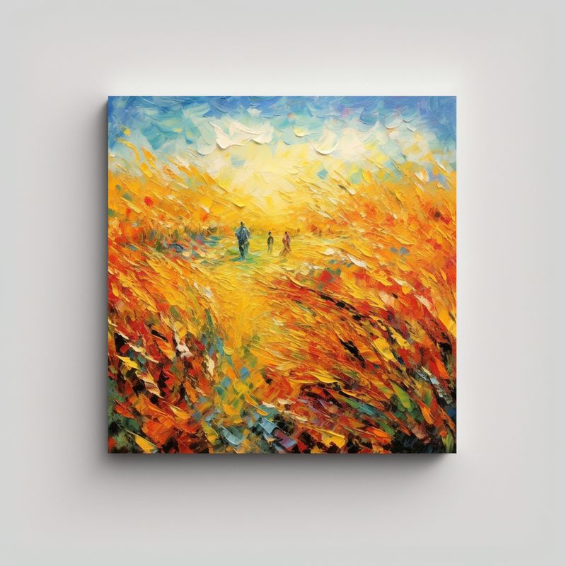 GENERICO - Pinturas Abstractas Brillantes De La Cosecha De 60x60 Cm