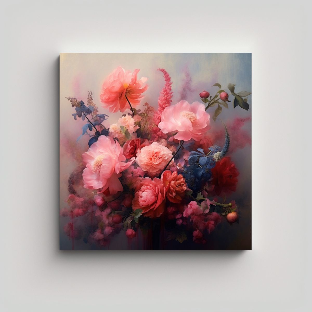 GENERICO - Cuadros Florales Con Simetría Espectacular En 90x90 Cm