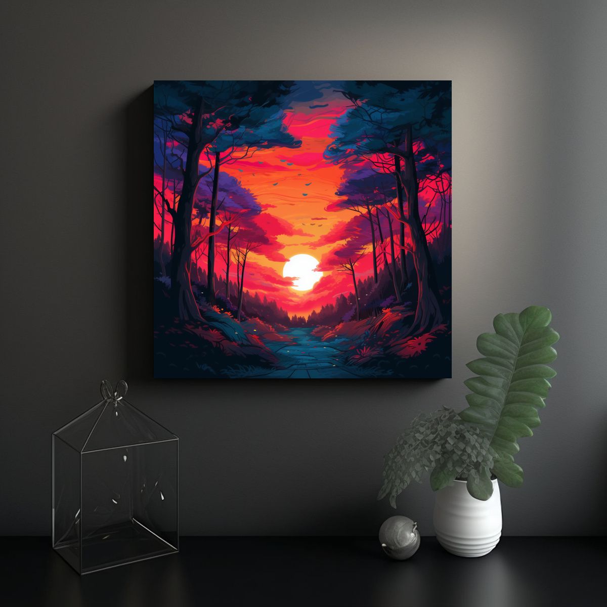 GENERICO - Pinturas Decorativas Modernas De Atardecer 90x90 Cm