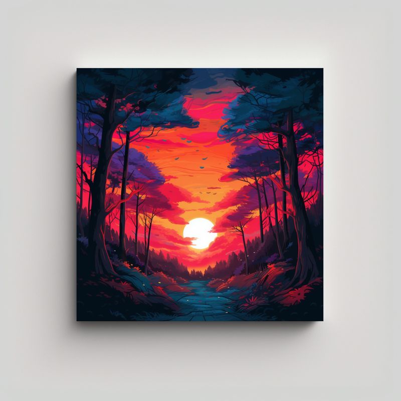 GENERICO - Pinturas Decorativas Modernas De Atardecer 60x60 Cm