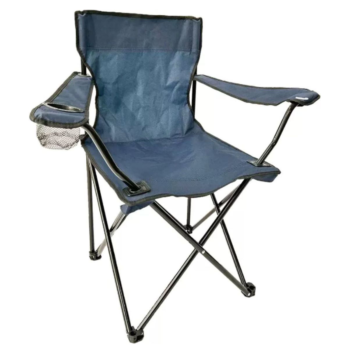 GENERICO - Silla Plegable Camping Playa Picnic Porta Vasos AZUL MARINO