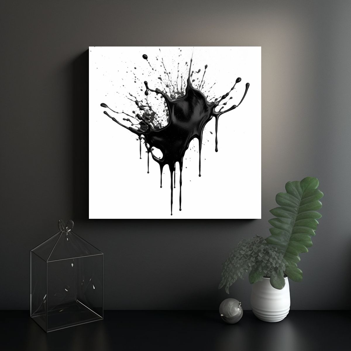 GENERICO - Pinturas Decorativas Modernas En Tinta Negra 50x50 Cm