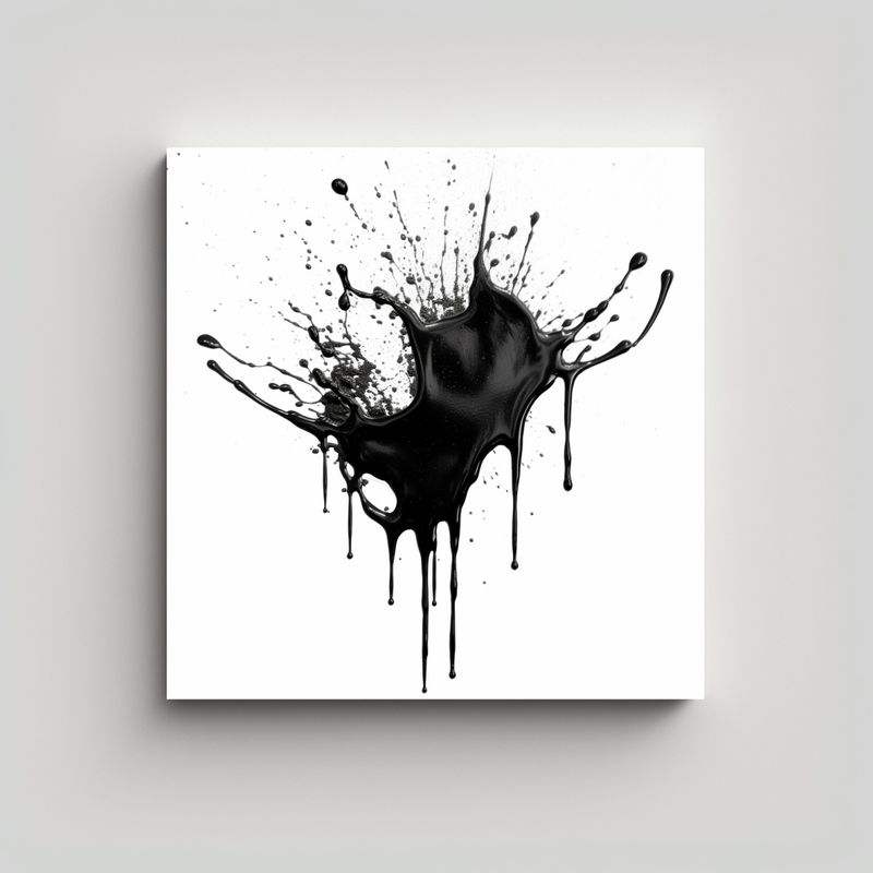 GENERICO - Pinturas Decorativas Modernas En Tinta Negra 60x60 Cm