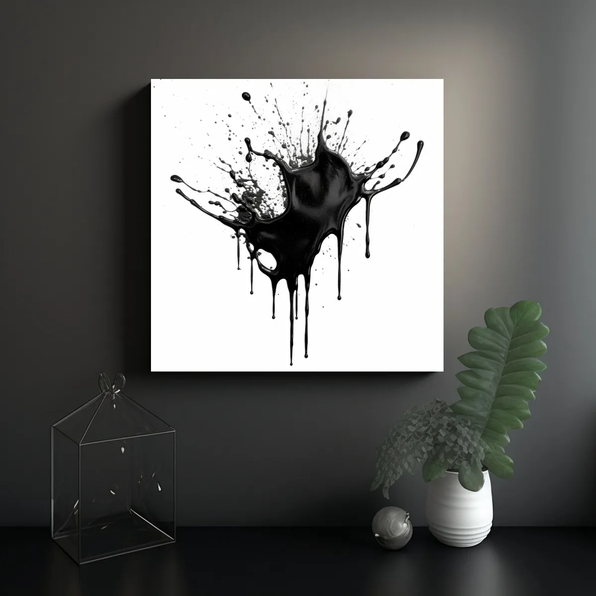 GENERICO - Pinturas Decorativas Modernas En Tinta Negra 60x60 Cm