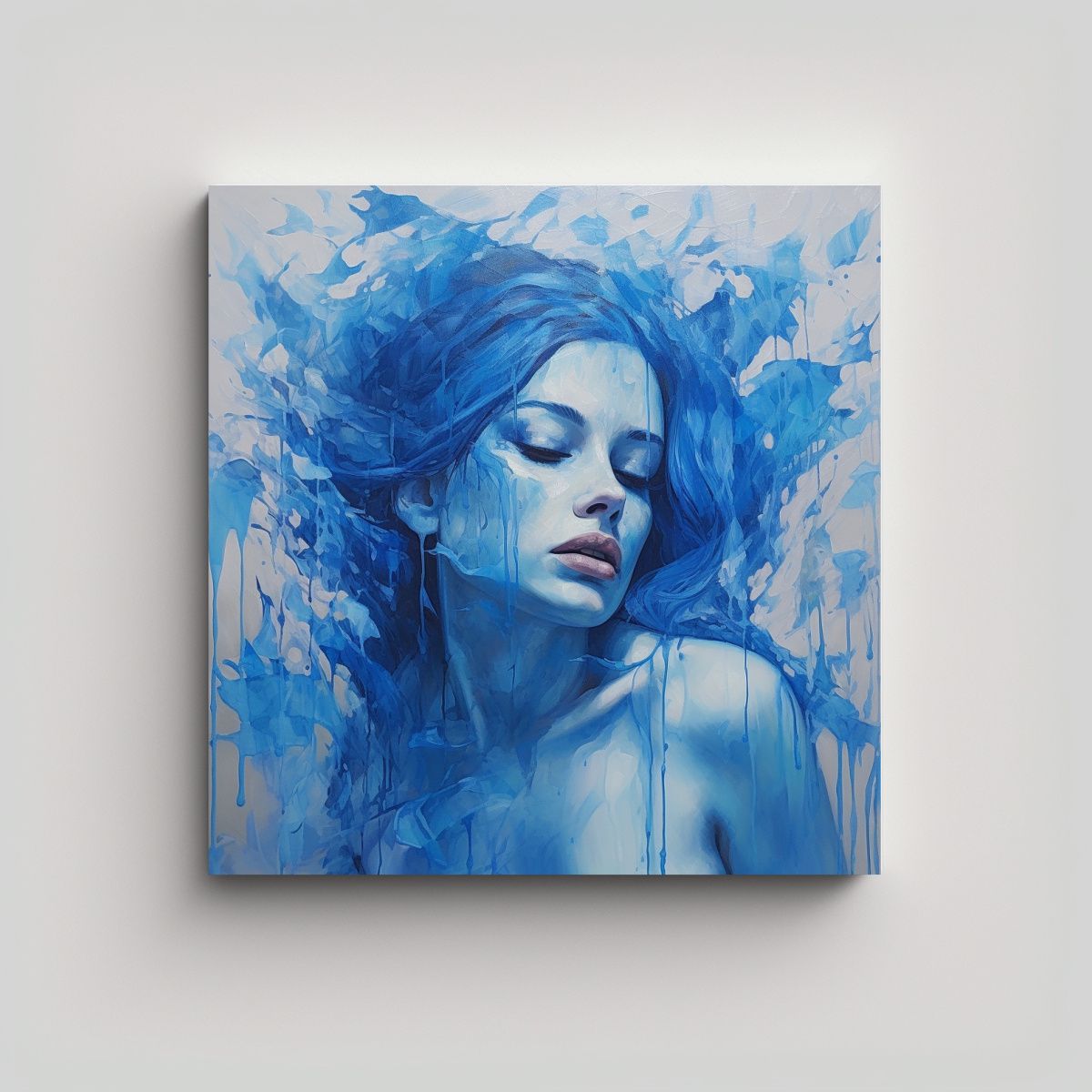 GENERICO - Cuadro Creativo Temática Azul: Arte Abstracto 70x70 Cm