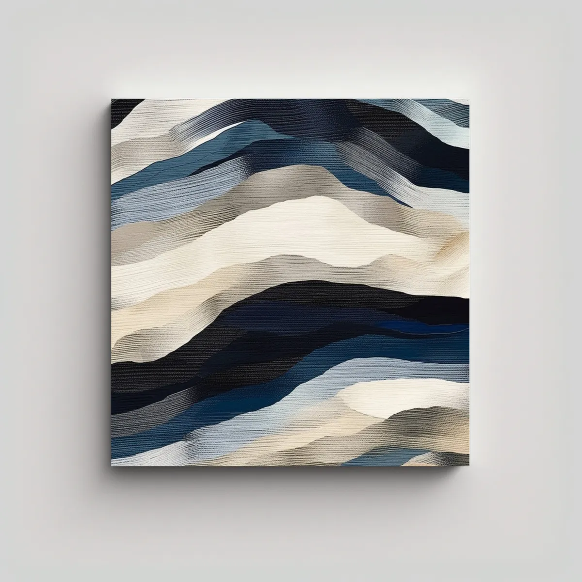 GENERICO - Cuadro Decorativo Abstracto En Azul Y Gris Sobre 50x50 Cm