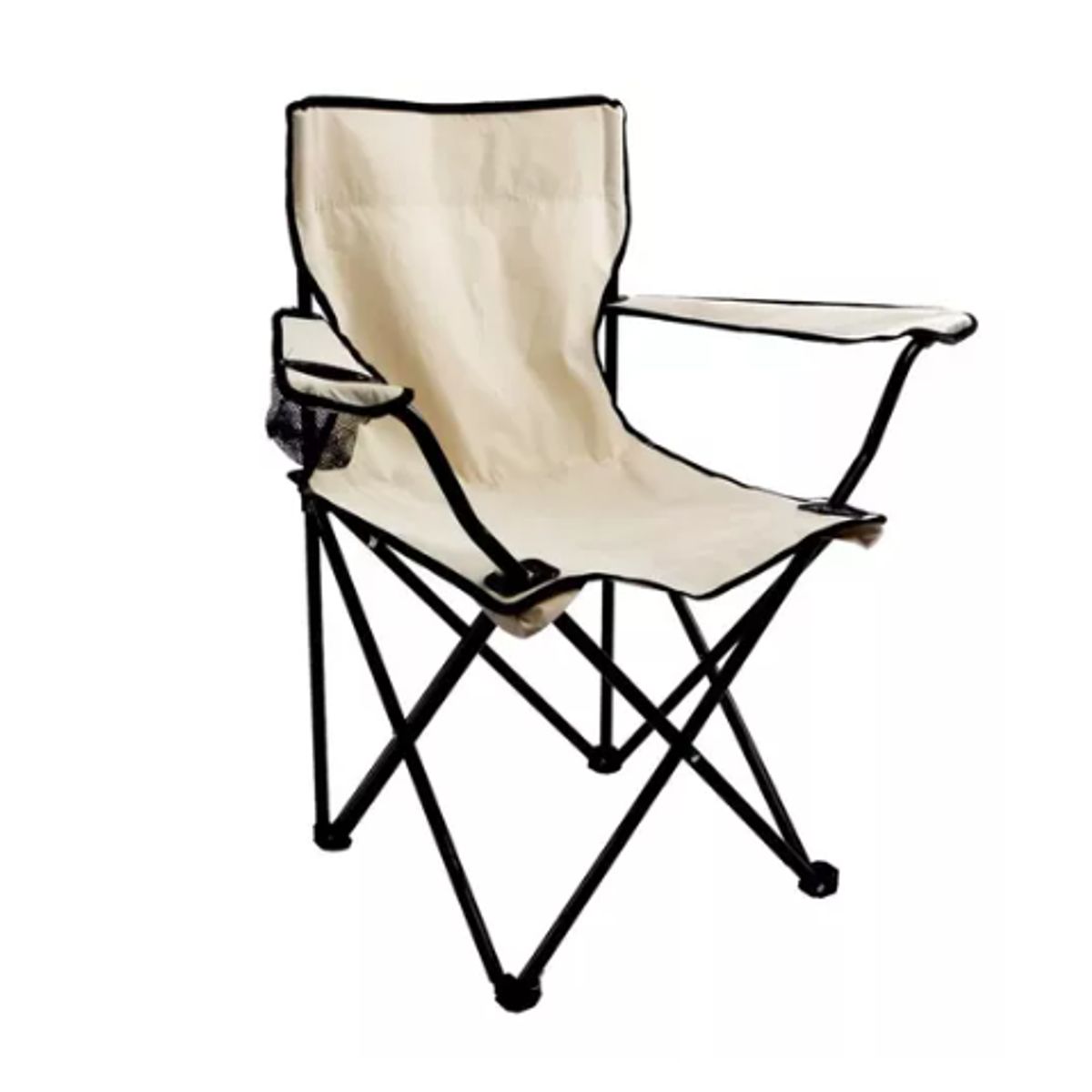 GENERICO - Silla Plegable Camping Playa Picnic Con Porta Vasos BEIGE