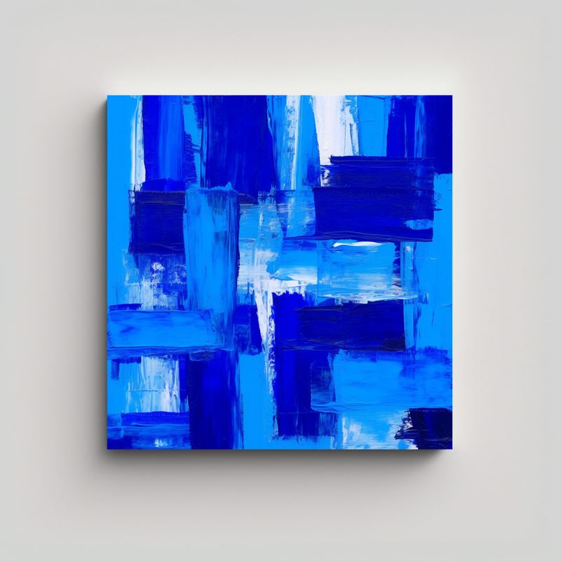 GENERICO - Pinturas Vanguardistas Impresionantes En Azul Con 50x50 Cm
