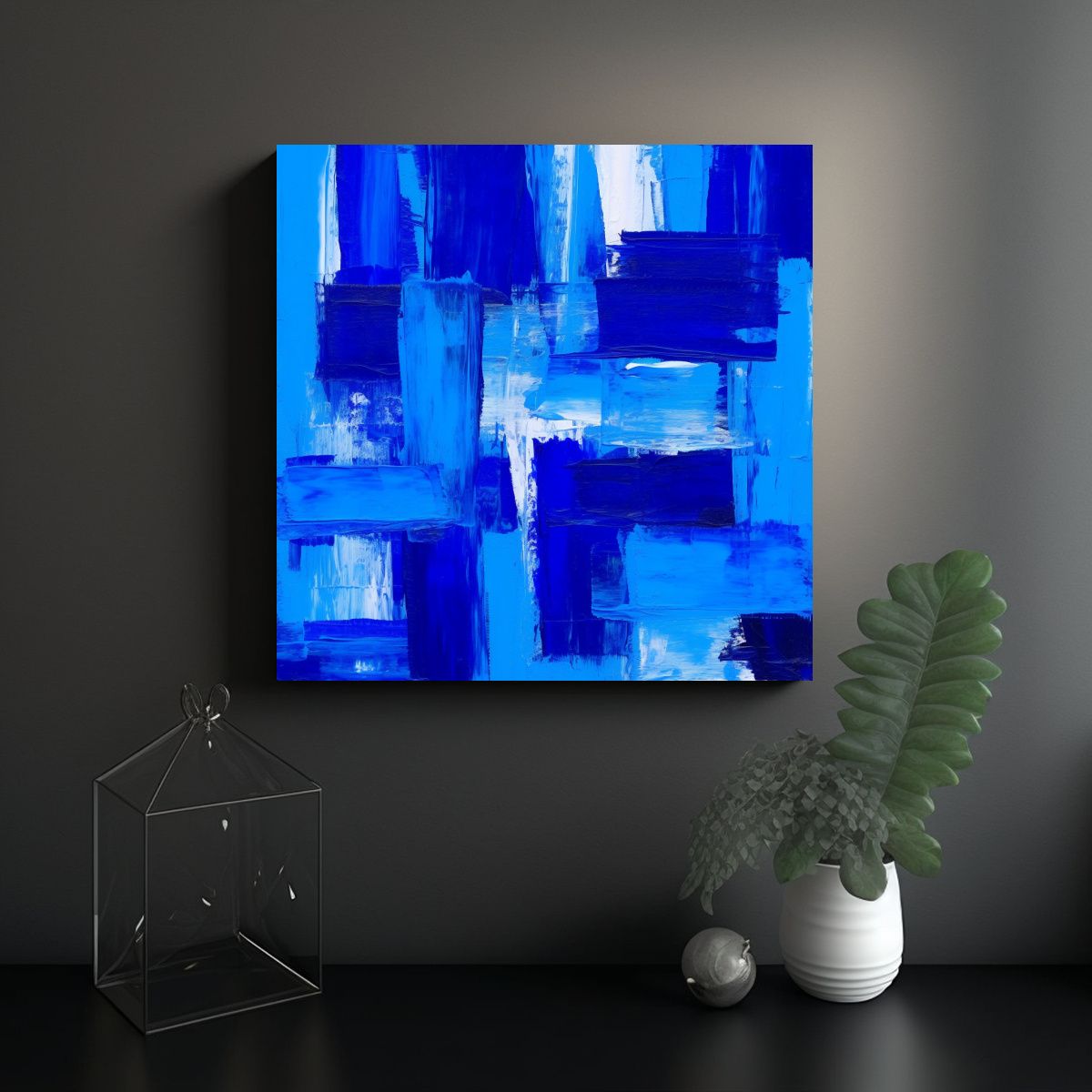 GENERICO - Pinturas Vanguardistas Impresionantes En Azul Con 50x50 Cm