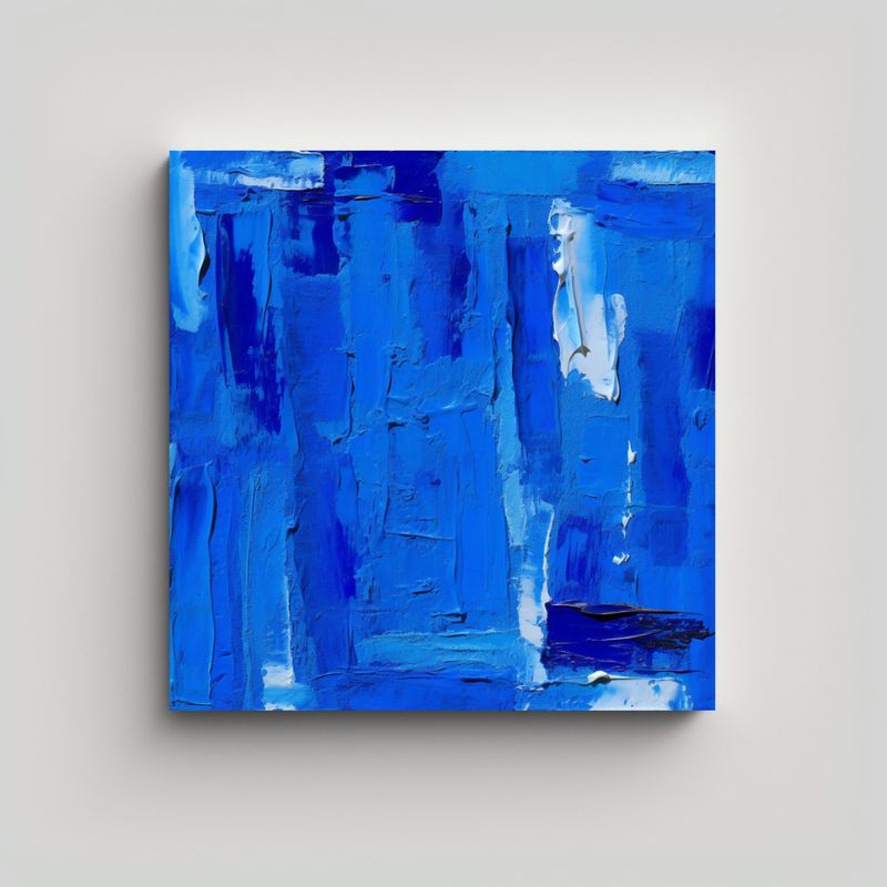 GENERICO - Cuadro Conceptual Exclusivo Estilo Libre En Azul 90x90 Cm